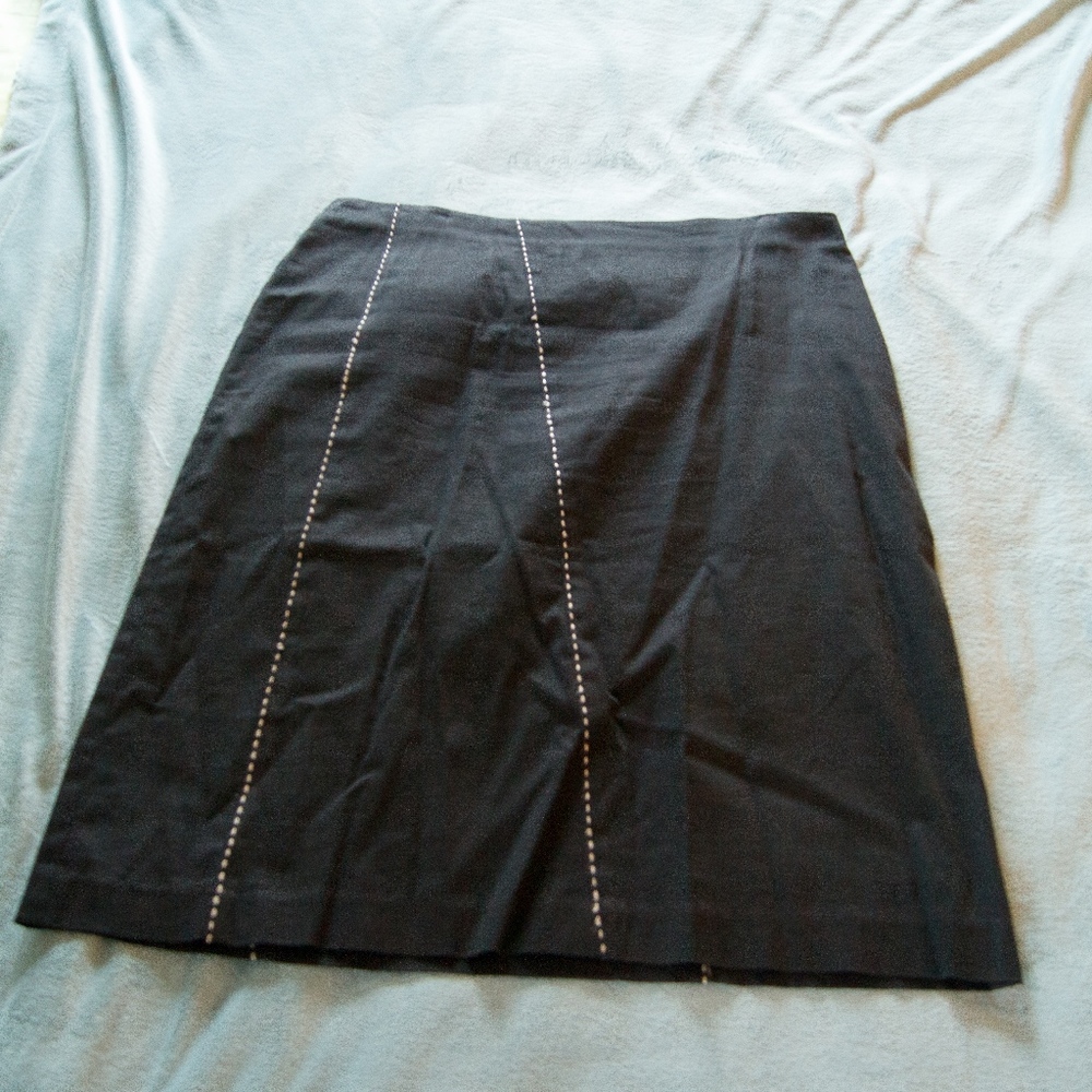 Black & White Brooks Brothers Cotton Skirt